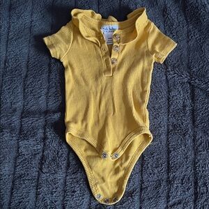 Sunny Yellow Ruffled Collar Bodysuit
